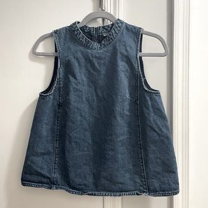 ANTHROPOLOGIE HOLDING HORSES denim swing tank top